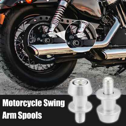 1 Pair M10x1.5 Silver Tone Swing Arm Spools Sliders for Kawasaki