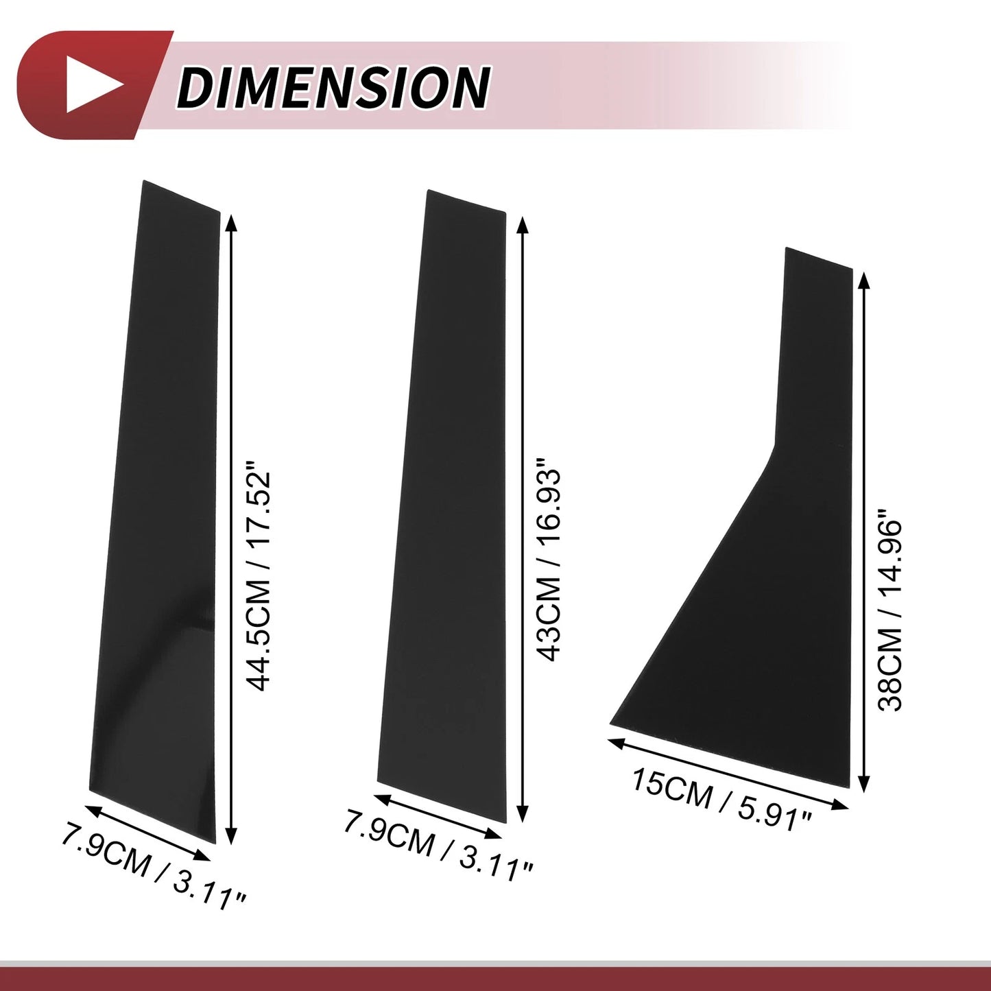 6 Pcs Door Pillar Window Trim for Nissan Rogue (2021–2023) Black