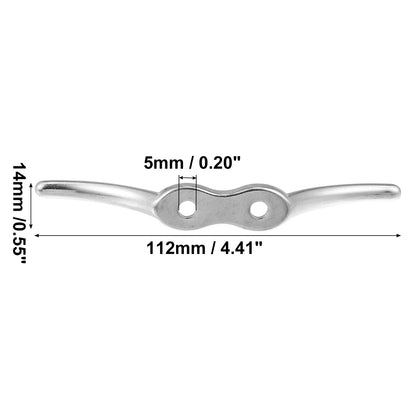 2Pcs 4 Inch Stainless Steel Cleat Hook for Marine Boat Ship