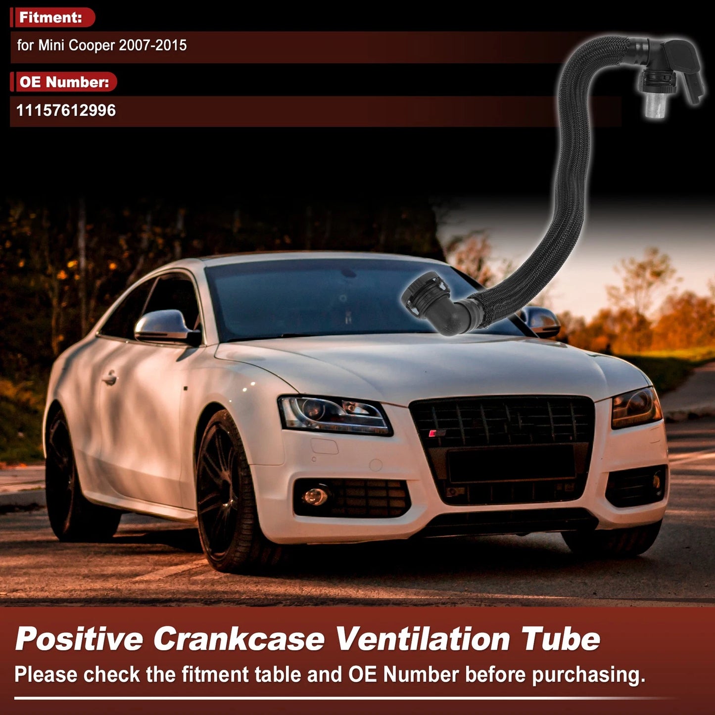 Crankcase Ventilation Hose for Mini Cooper (2007–2015) 11157612996