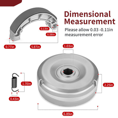 Rear Brake Drum Hub & Shoes Kit for Honda Foreman 450 TRX450FE/FM/S/ES (1998–2004)