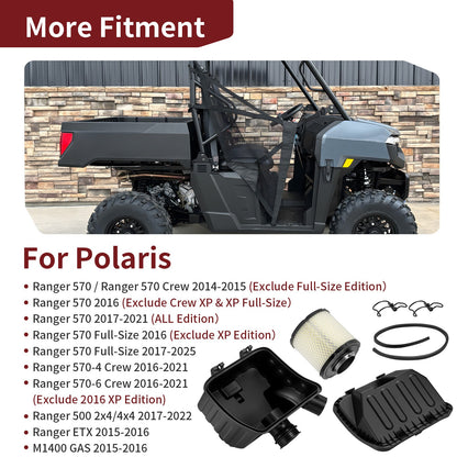 Air Box Cover and Filter Element for Polaris Ranger 570 Crew (2014–2025)