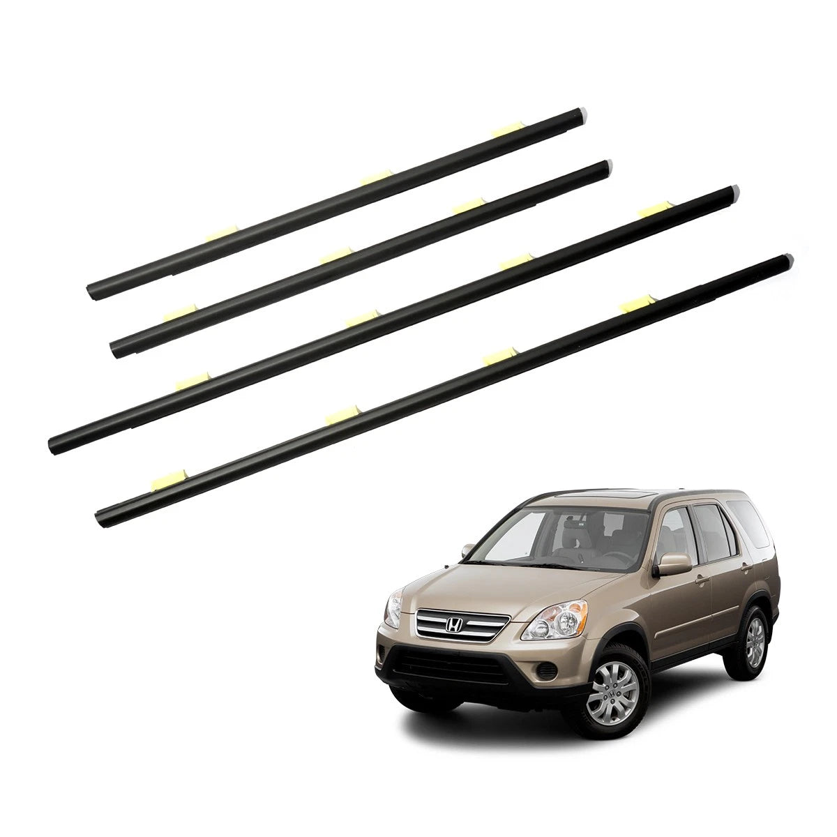 Set of 4 Door Belt Moulding Weatherstrips for Honda CR-V (2002–2006)