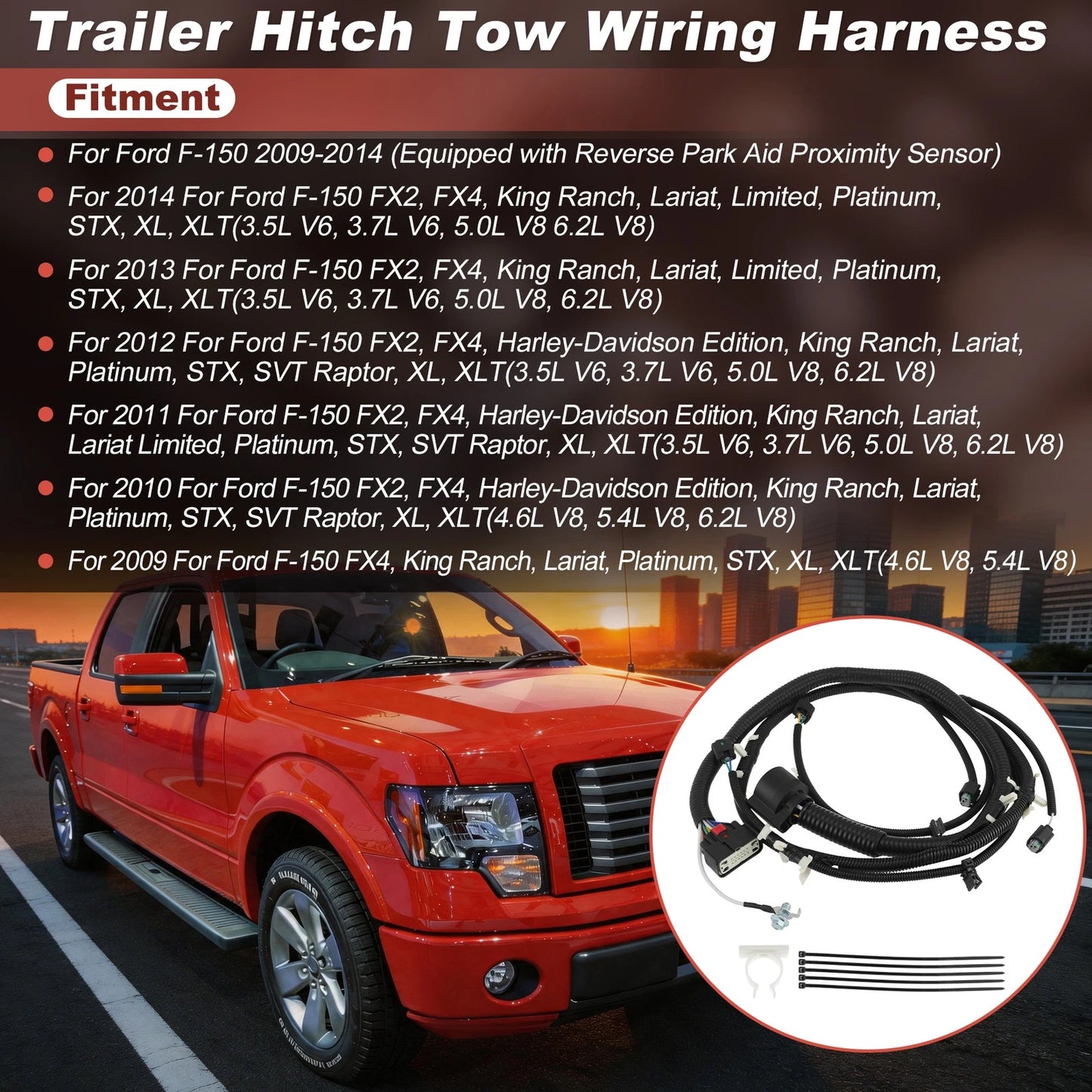 Trailer Tow Harness for Ford F-150 F150 (2009–2014) No.BL3Z-13A576-C