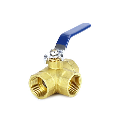 1" Female WOG 600 3-Way Brass Ball Valve for DN25 (No Year Specified)