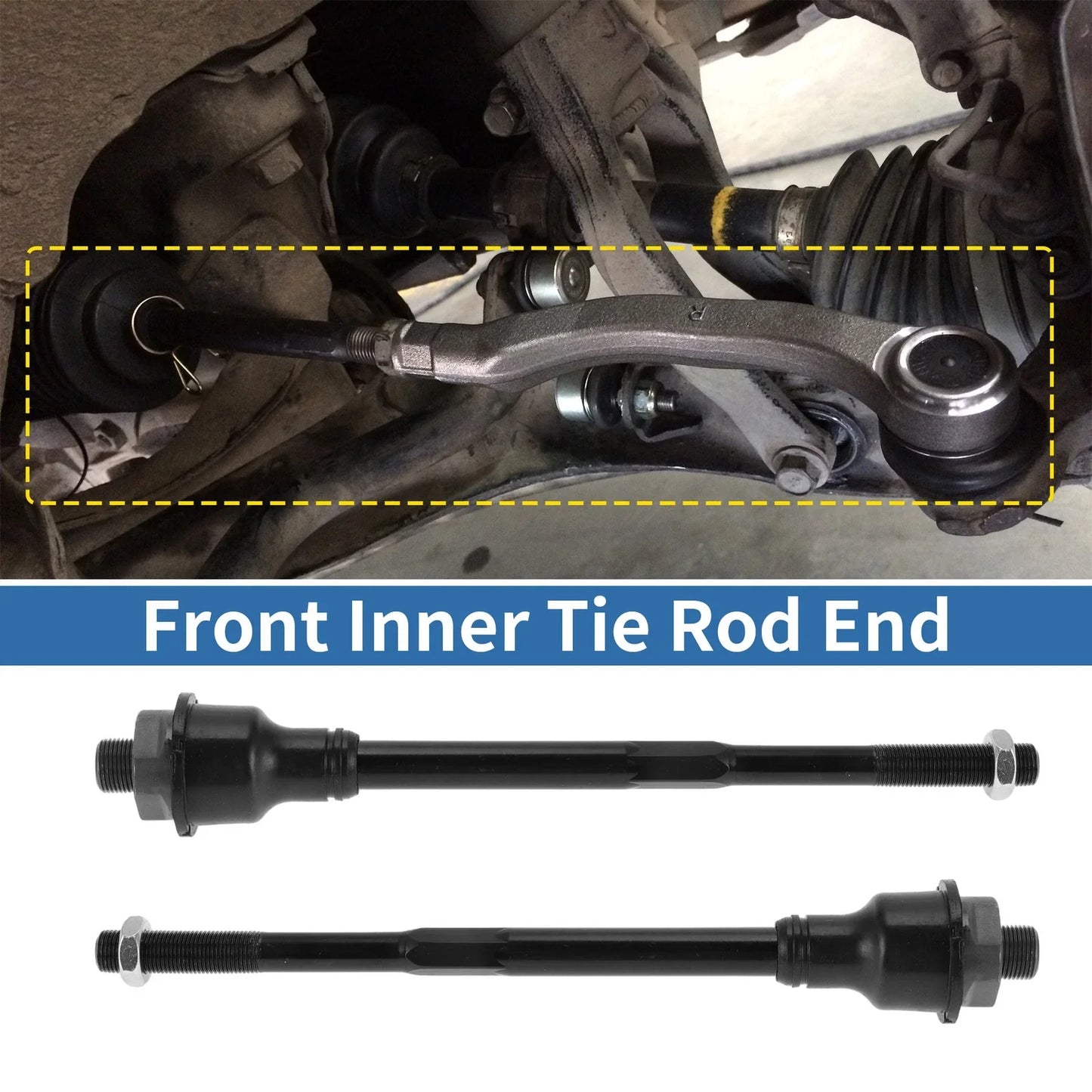 2 x Front Inner Tie Rod End Links for Chevrolet Silverado 2500 HD (2011-2019)
