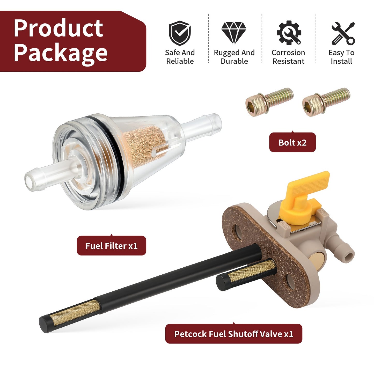 Petcock Fuel Shutoff Valve for Polaris Big Boss Magnum Scrambler (1996–2000)