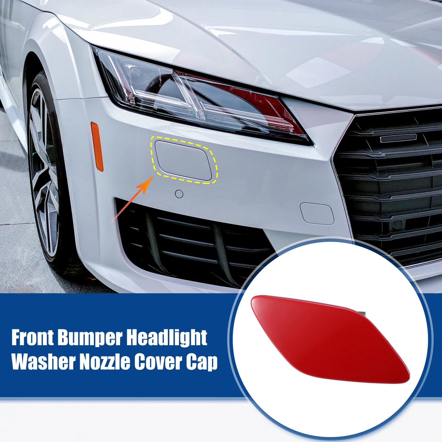 Front Right Headlight Washer Nozzle Cover for BMW 328i (2012–2013) Red