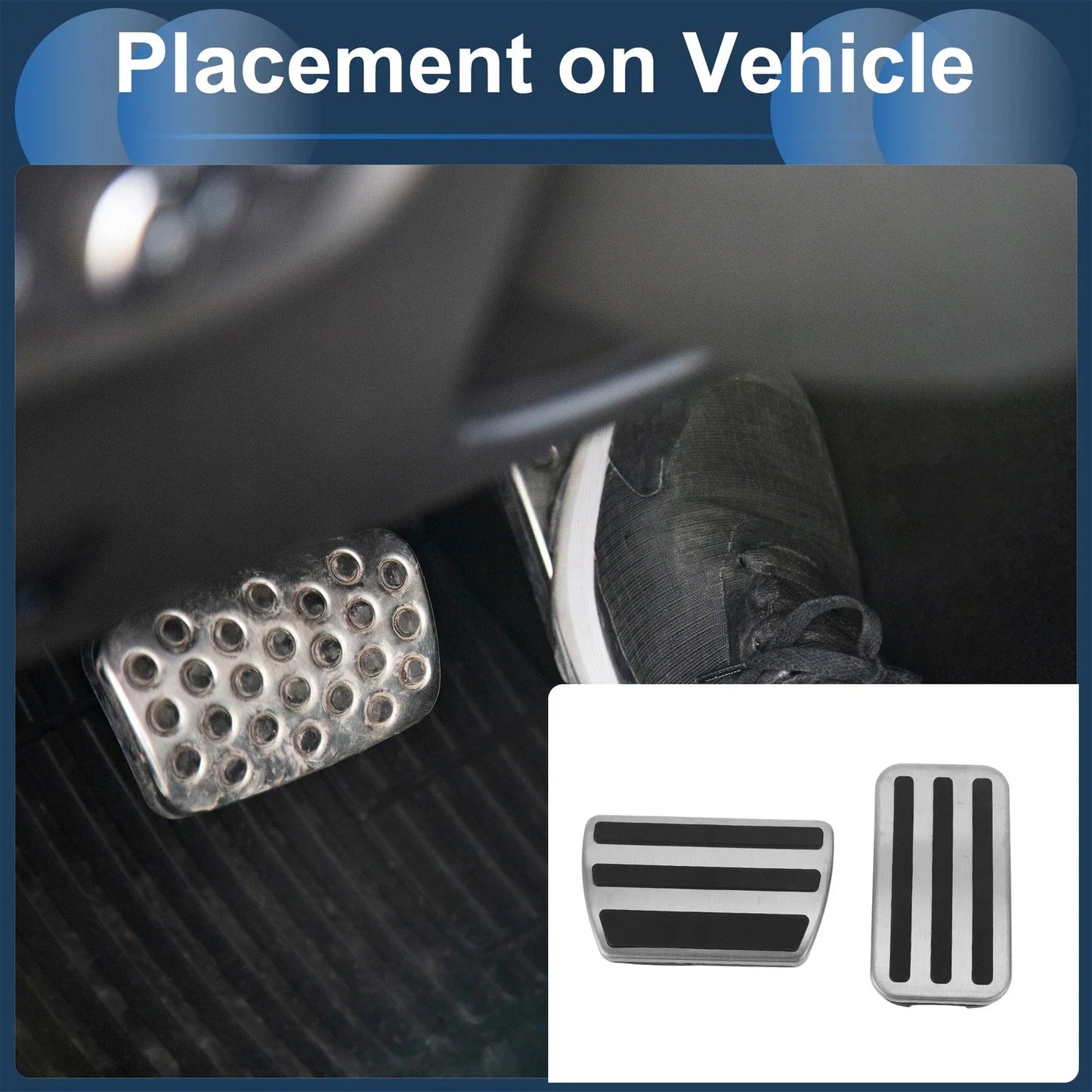 2 x Foot Accelerator Pedal Covers for Honda CR-V (2017-2022) Silver Tone