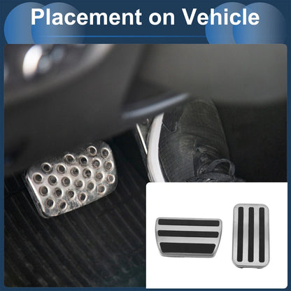 2 x Foot Accelerator Pedal Covers for Honda CR-V (2017-2022) Silver Tone