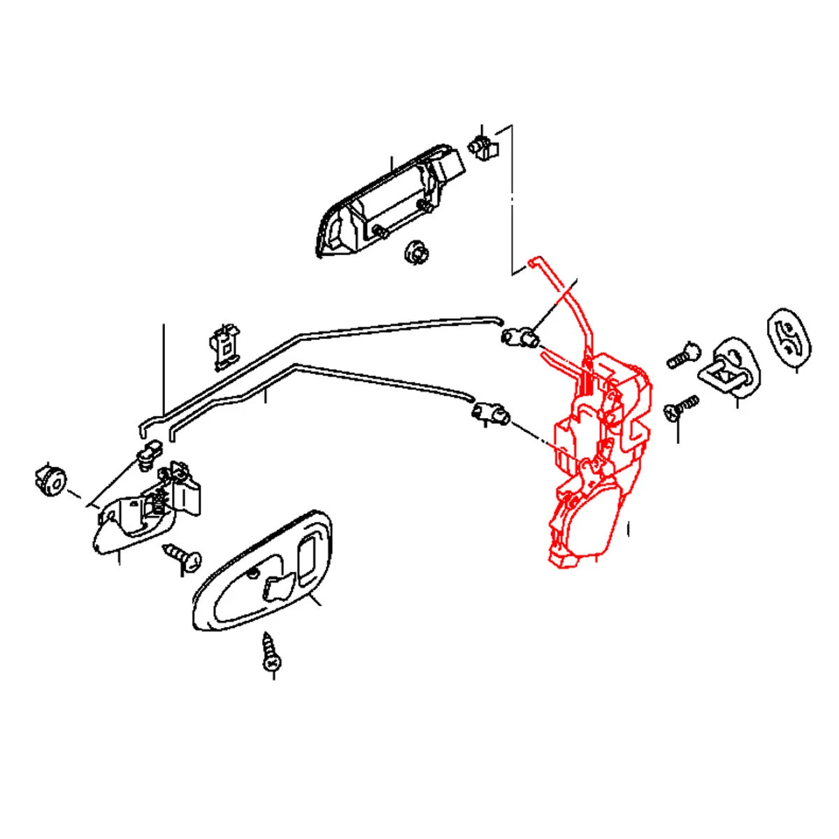 Front Door Lock Latch Set for Mitsubishi Triton Strada L200 1996-2006