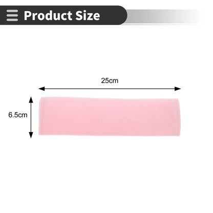 Set of 2 Light Pink Chenille Seat Belt Cover Pads