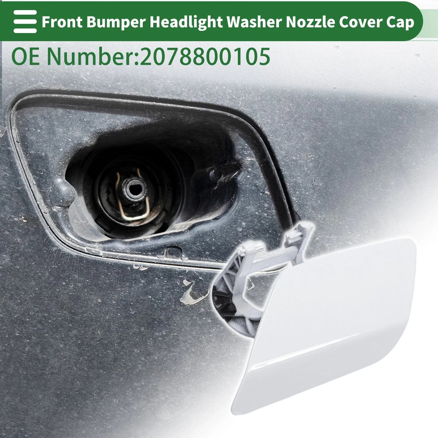 Front Left Bumper Headlight Washer Nozzle Cover for Mercedes-Benz E550 (2007-2009)