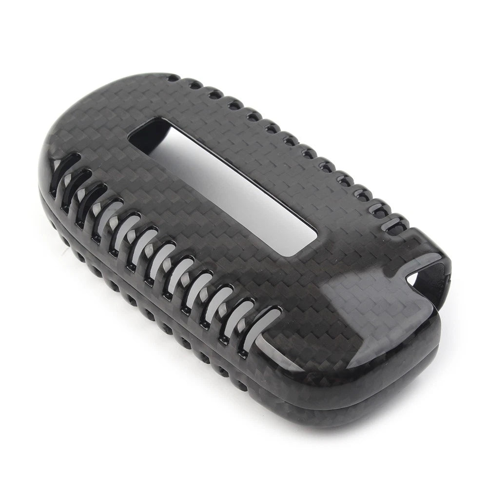 Remote Key Fob Cover Case for Jeep Cherokee, Renegade (2014–2023) Carbon Fiber Black