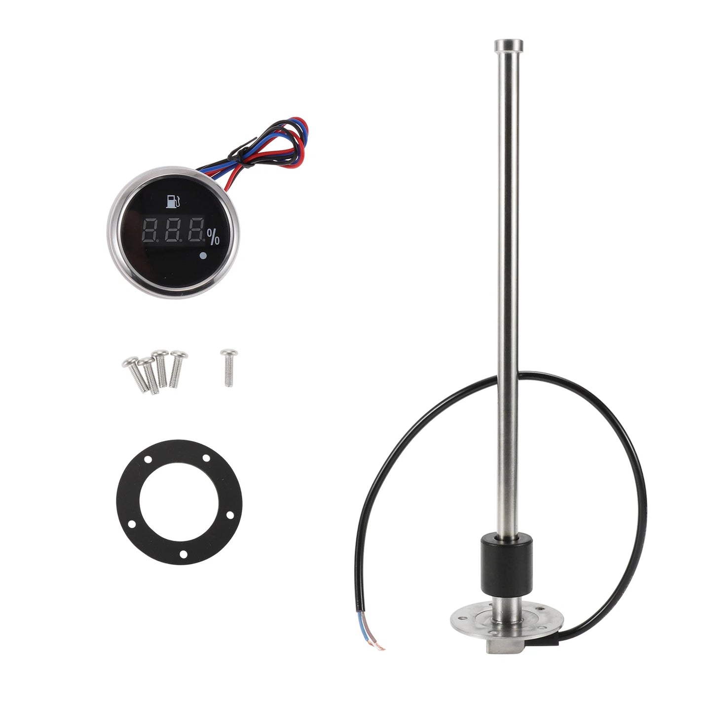 Fuel Sending Unit and Gauge Kit 0-190 Ohm for Boat Car Vehicle (0-190)