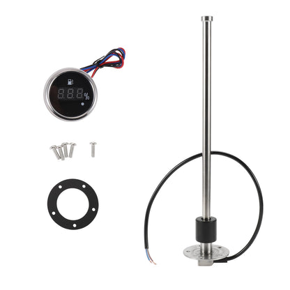 Fuel Sending Unit and Gauge Kit 0-190 Ohm for Boat Car Vehicle (0-190)