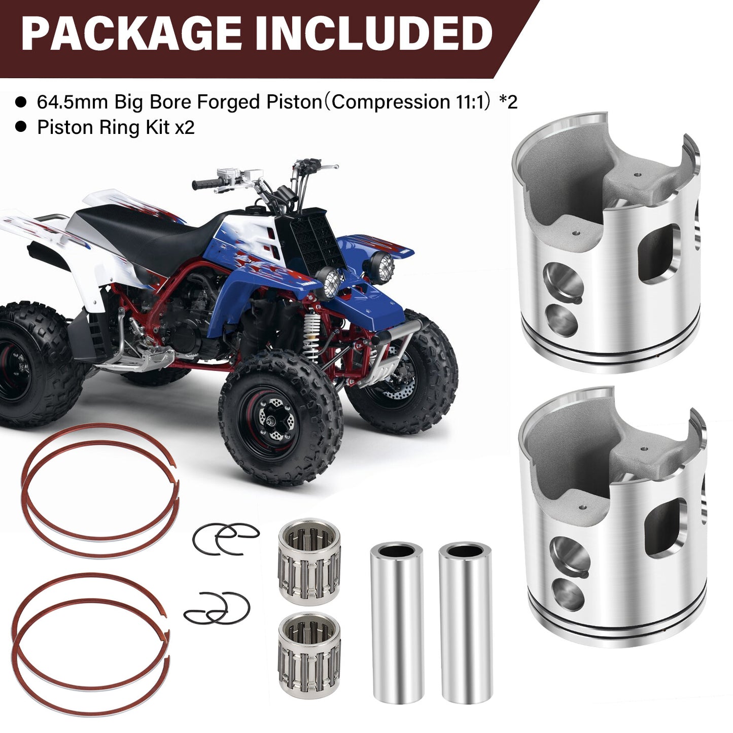 Forged Pro Lite Piston Rings for Yamaha Banshee YFZ350 (1986–2006)