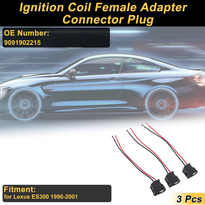 3X 2 Pin Ignition Coil Connector Plug for Lexus ES300 (1996–2001) No. 9091902215