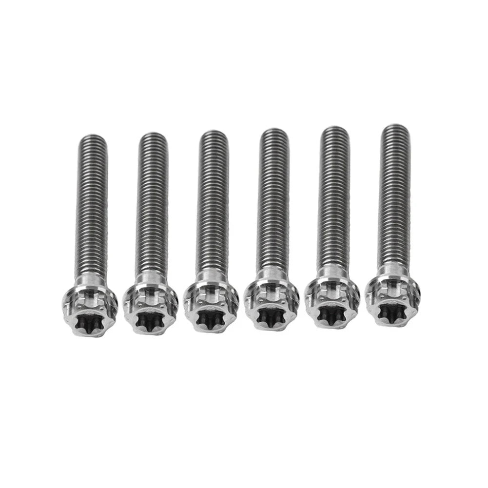 6pcs M10x60mm Titanium Torx Head Flange Screws for Motorcycle Bike