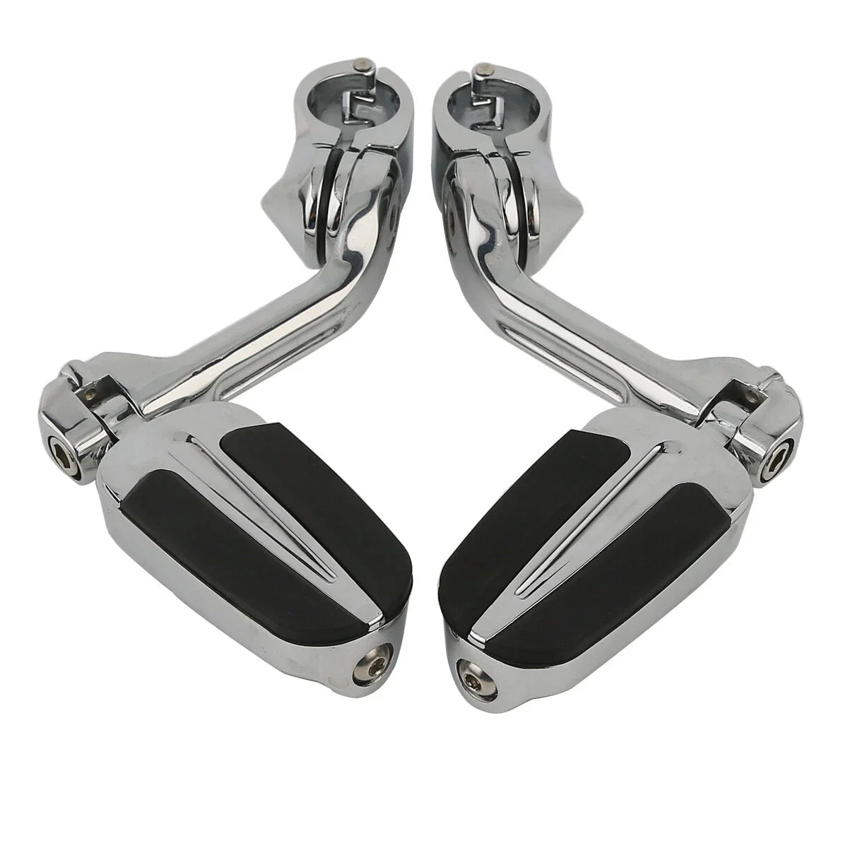 Highway Bar Footpegs Long Angled Adjustable Mount for Harley Touring Softail