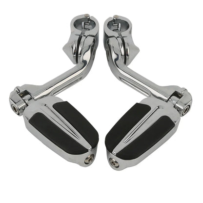 Highway Bar Footpegs Long Angled Adjustable Mount for Harley Touring Softail