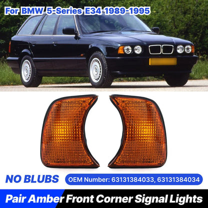 Front Corner Turn Signal Lamp Amber LH+RH for BMW 5-Series E34 (1989–1995)