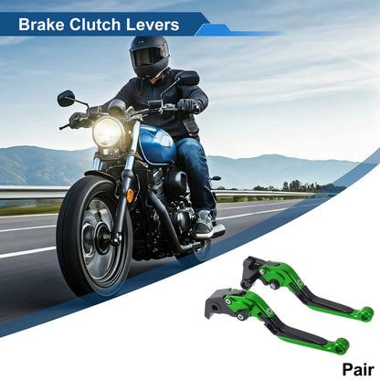 Adjustable Brake Clutch Levers for Yamaha YZF R1 (2002–2023) - Green Head Black Handle