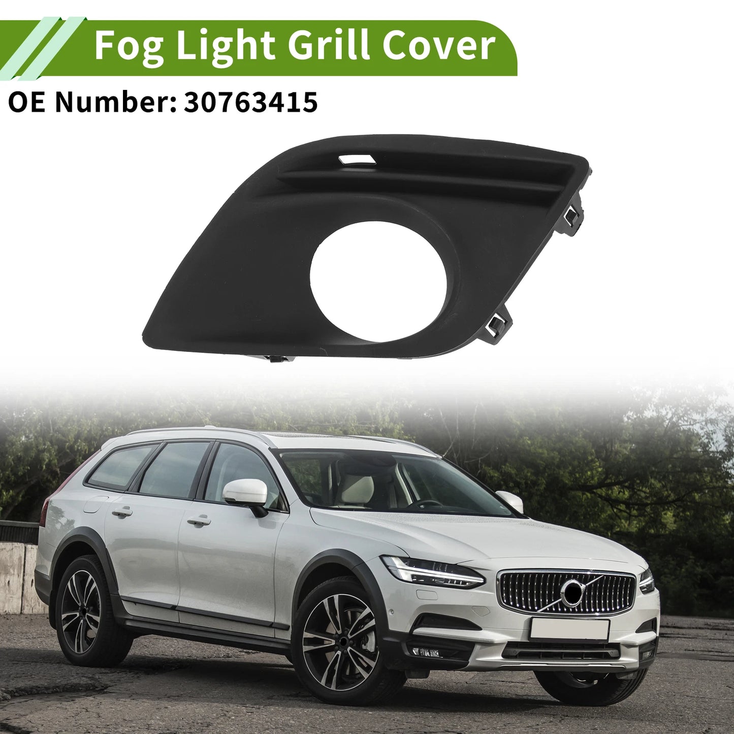 1 Pc Fog Light Grill for Volvo XC60 (2010–2016) No. 30763415 Black