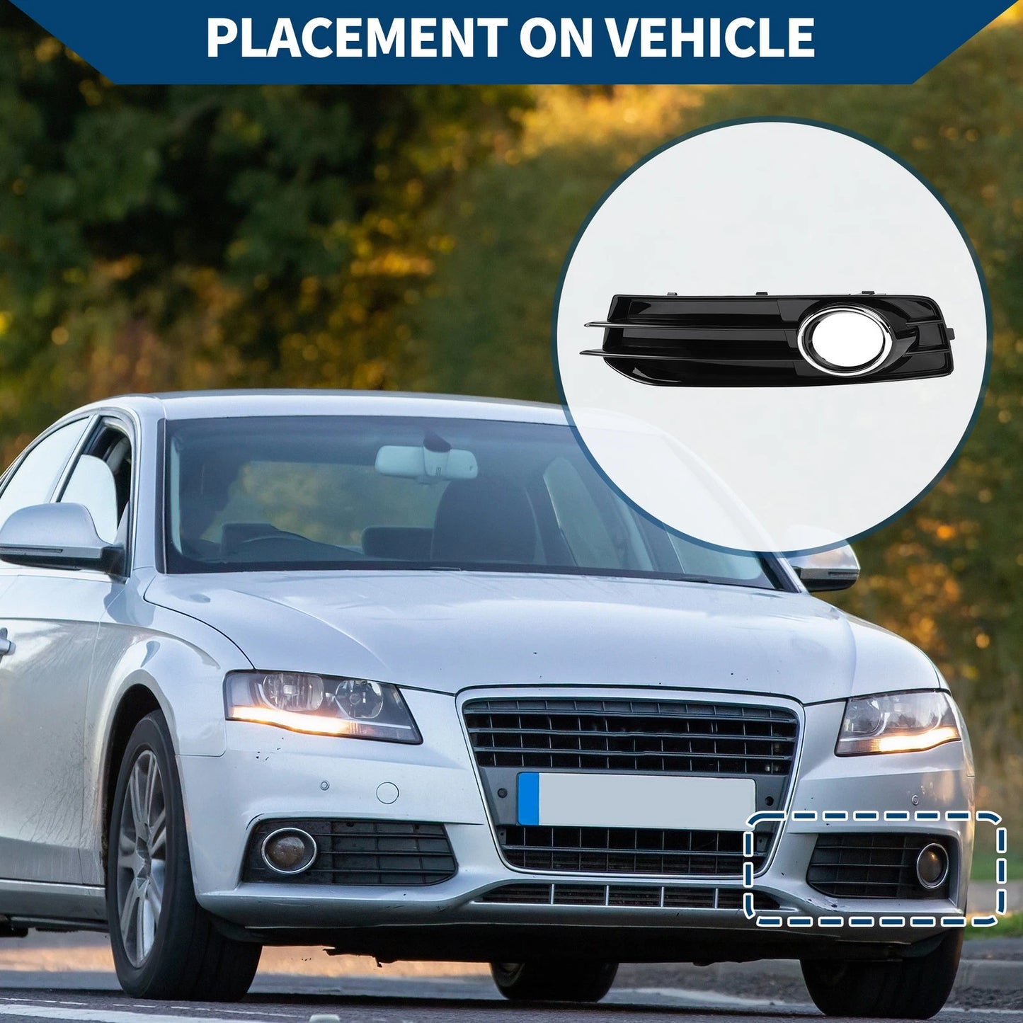 Fog Light Grill for Audi A3 8P (2009–2013) No. 8P0807681AF