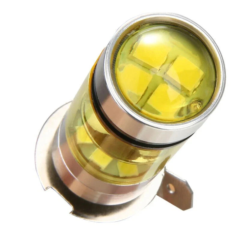 2 x H3 100W 2828 LED Fog Light Turn Signal Brake Lamp Taillight Bulb Yellow