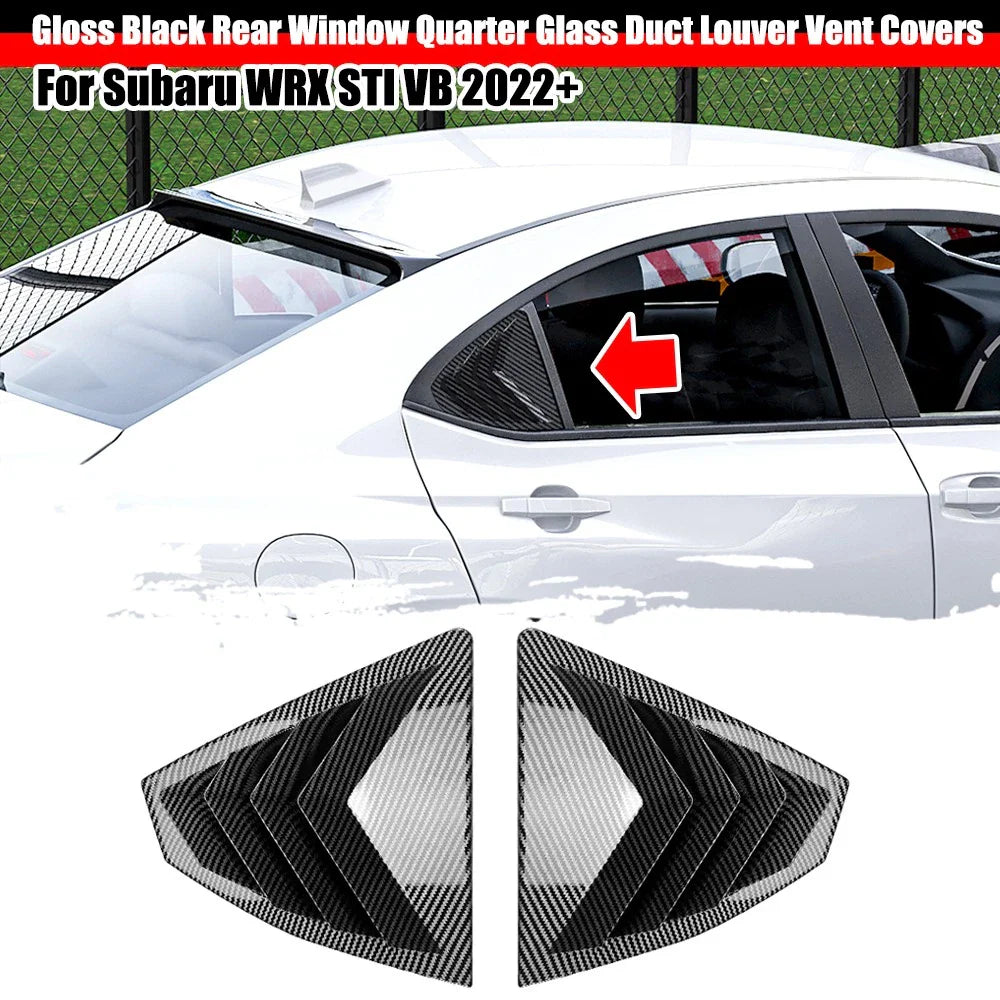 Rear Quarter Glass Window Vent Louver Cover for Subaru WRX (2022–2025)