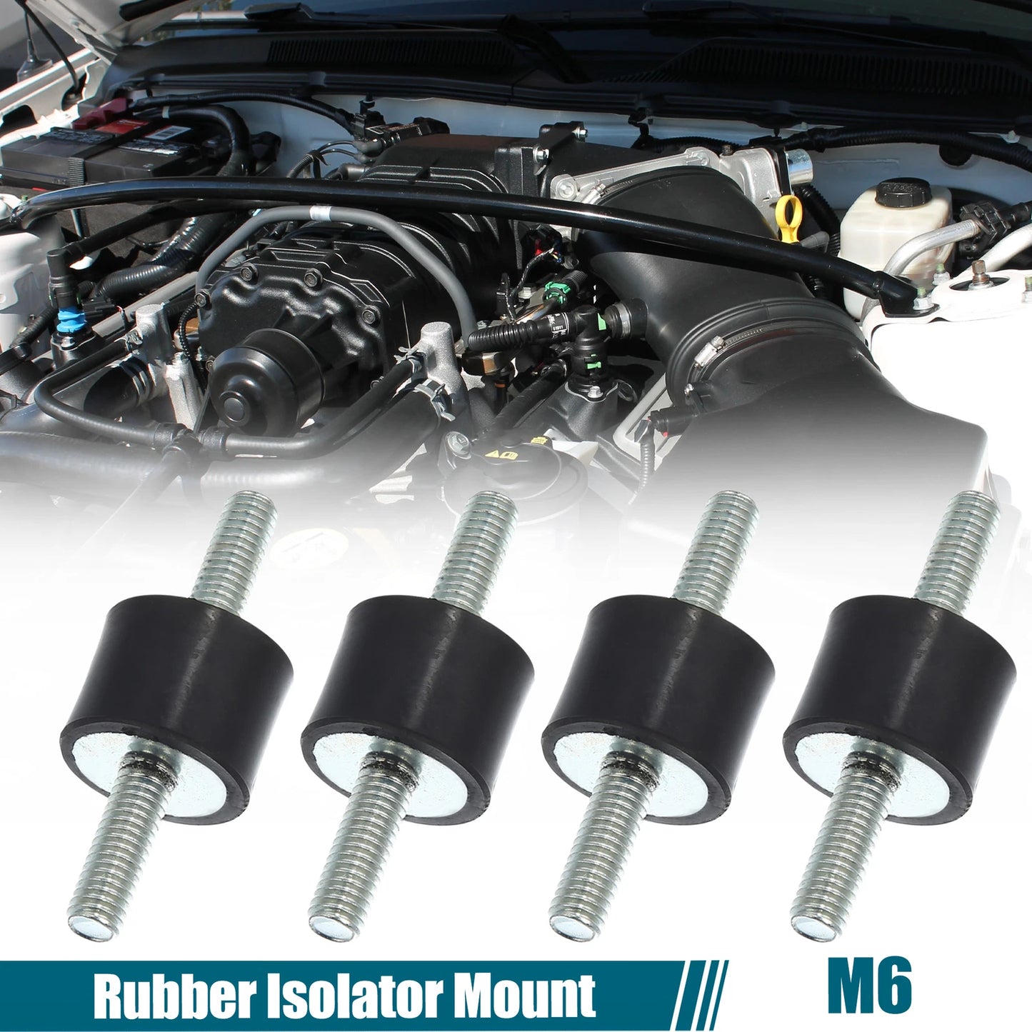 Set of 4 M6 Car Anti Vibration Rubber Isolator Dampers 20x15mm