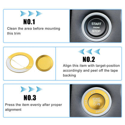 Engine Start Stop Button Cover Trim Kit for Dodge Charger Challenger (2015-2023)