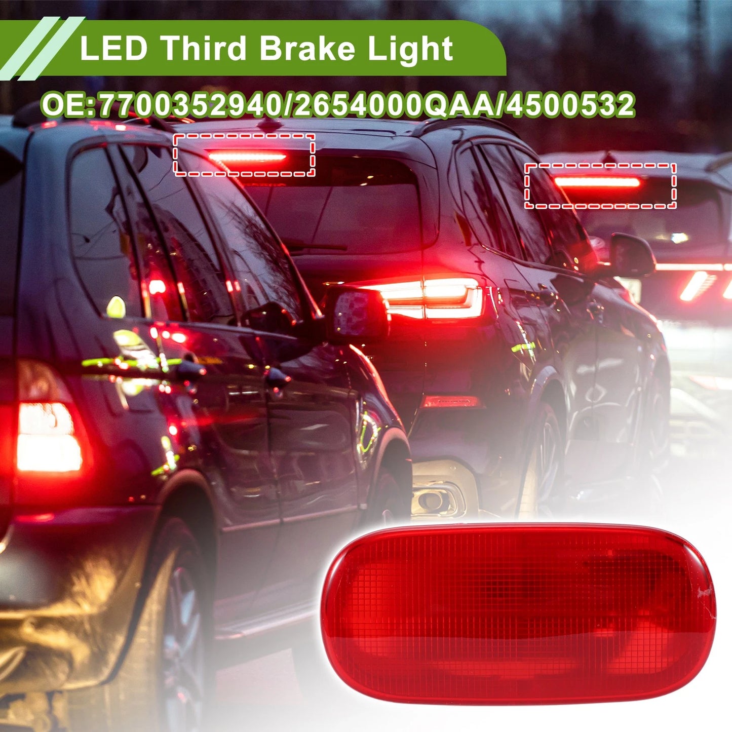 Red LED Third Brake Light for Vauxhall Movano (1998–2010) No. 7700352940