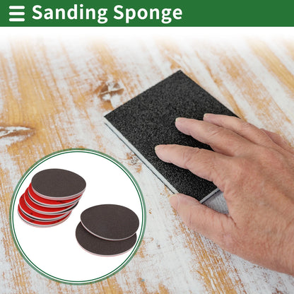 Set of 12 P120 Sanding Sponge Pads 5.91"x5.91" Washable and Reusable