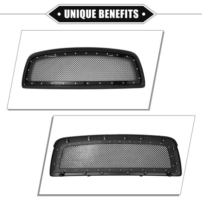 Front Grille Assembly for Dodge Ram 1500 2011-2012 Gloss Black