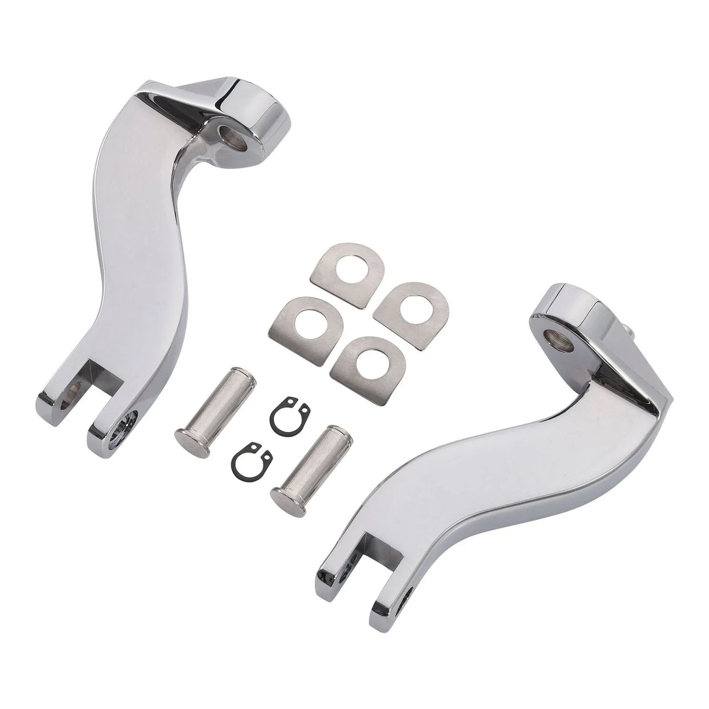 Rear Passenger Foot Peg Mounts for Harley Touring (1993-2025) Black/Chrome