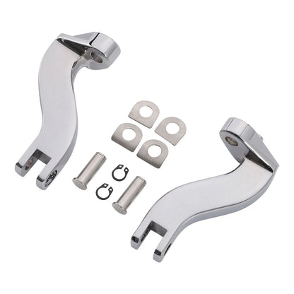 Rear Passenger Foot Peg Mounts for Harley Touring (1993-2025) Black/Chrome