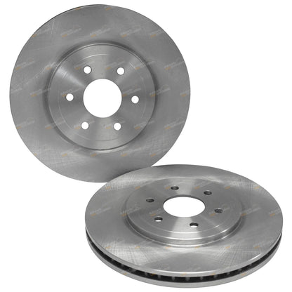 Front Disc Brake Rotors + Pads Pack for Nissan Navara D40 (2005 - 2015)
