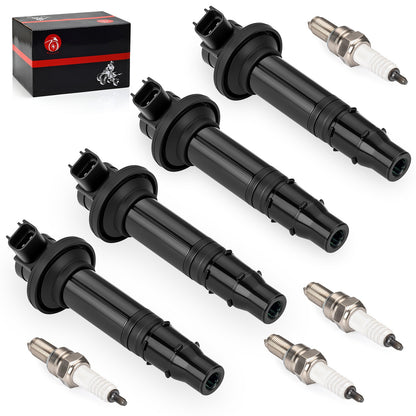 Set of 4 Ignition Coils & Spark Plugs for Yamaha YZF R6 (1999–2002)