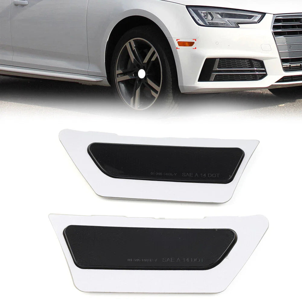 Front Bumper Reflector Side Marker Light Black for Audi A4 (2017-2019)