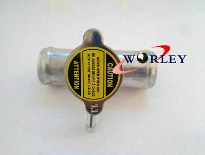 32mm Aluminum In-Line Radiator Hose Connector Filler Neck/Cap for Car