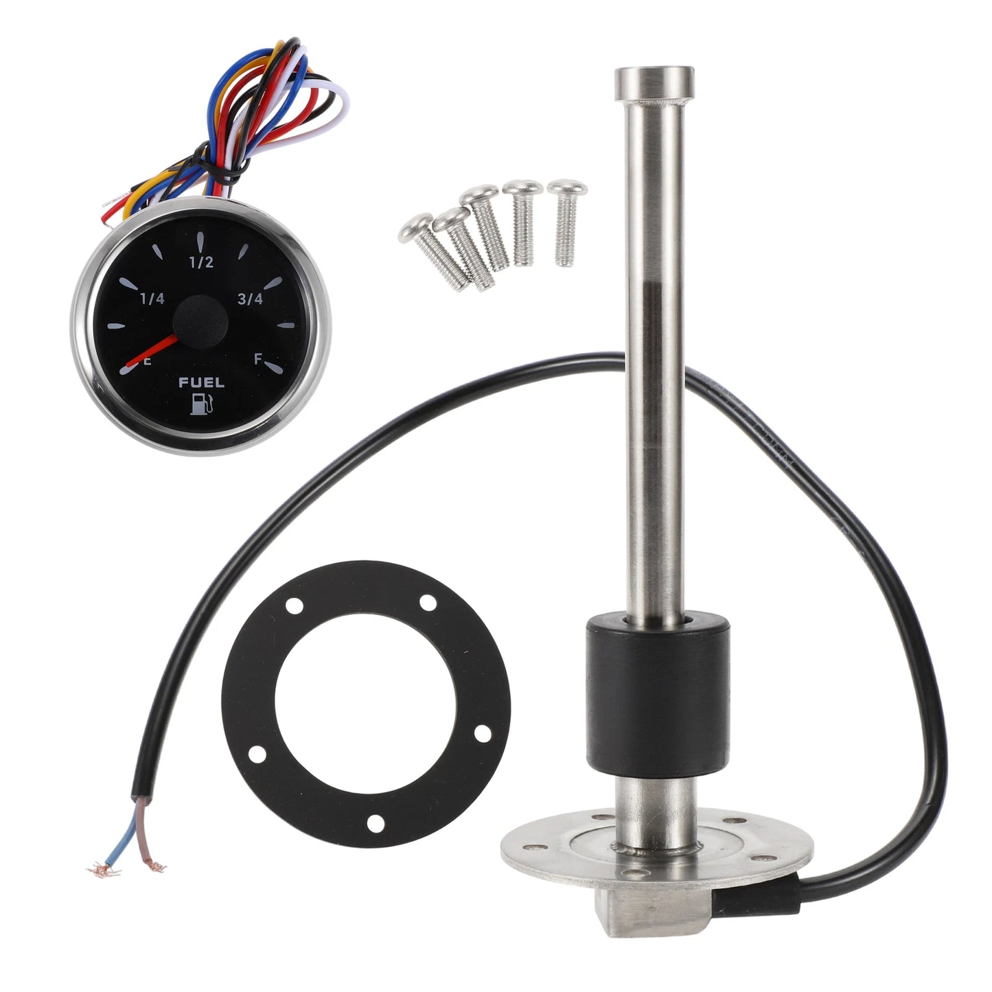 Fuel Sending Unit and Gauge Kit 0-190ohm 200mm for Boat Car Truck