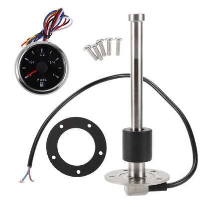 Fuel Sending Unit and Gauge Kit 0-190ohm 200mm for Boat Car Truck