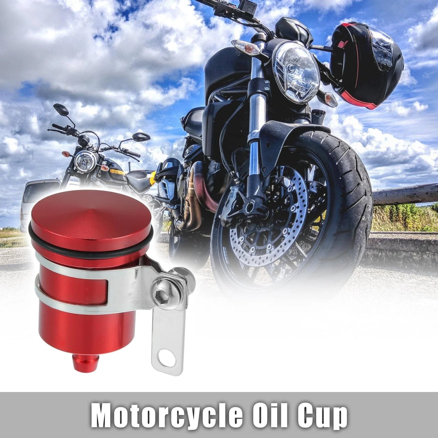 Front Brake Master Cylinder Oil Tank Cup for Yamaha & Honda Motorcycles Red