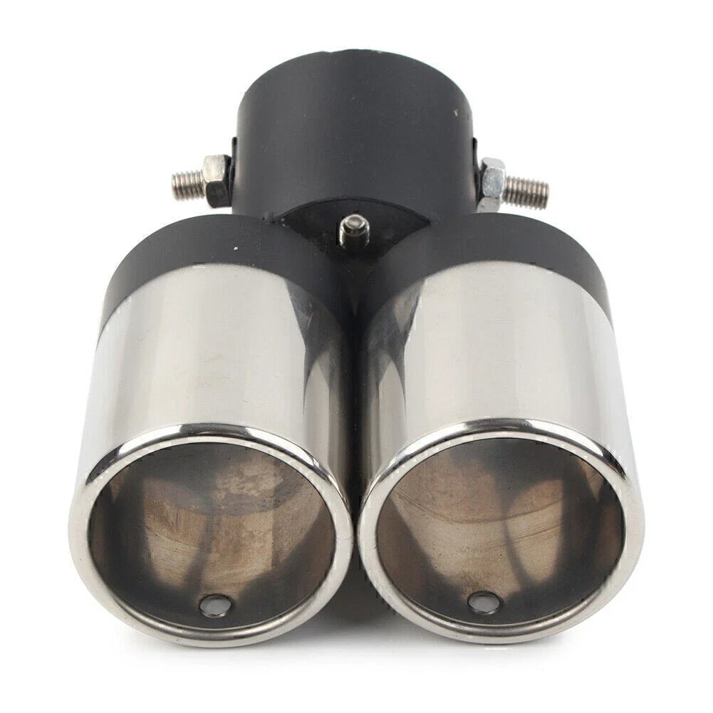 Dual Rear Exhaust Pipe Tail Muffler Tips for Universal Vehicles