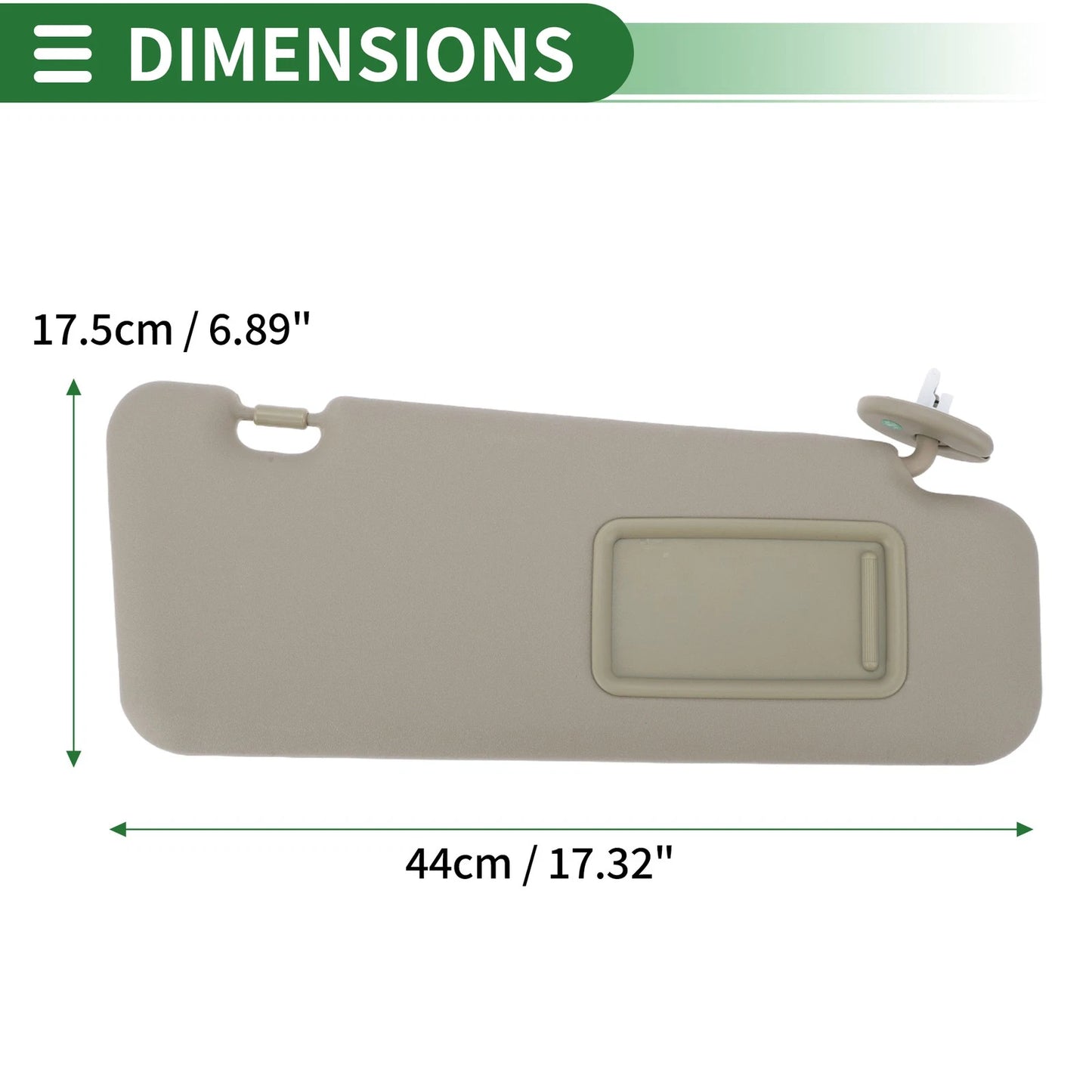Right Sun Visor for Toyota Highlander (2010–2013) w/ Mirror No. 74310-48530-E0