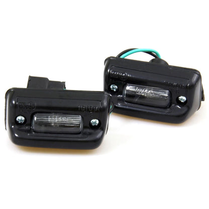 Set of 2 Black Rear License Plate Lights for Toyota Corolla (1979–1983)