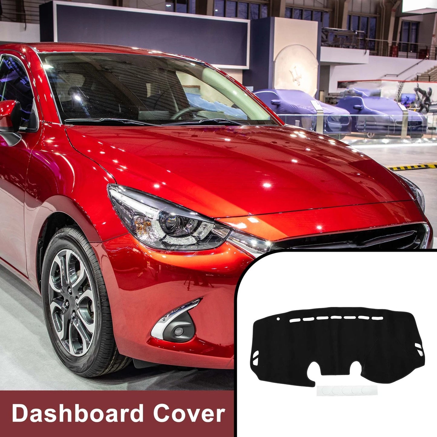 Dashboard Cover Mat for Mazda 2 Demio (2007–2014) Sun Protector Black