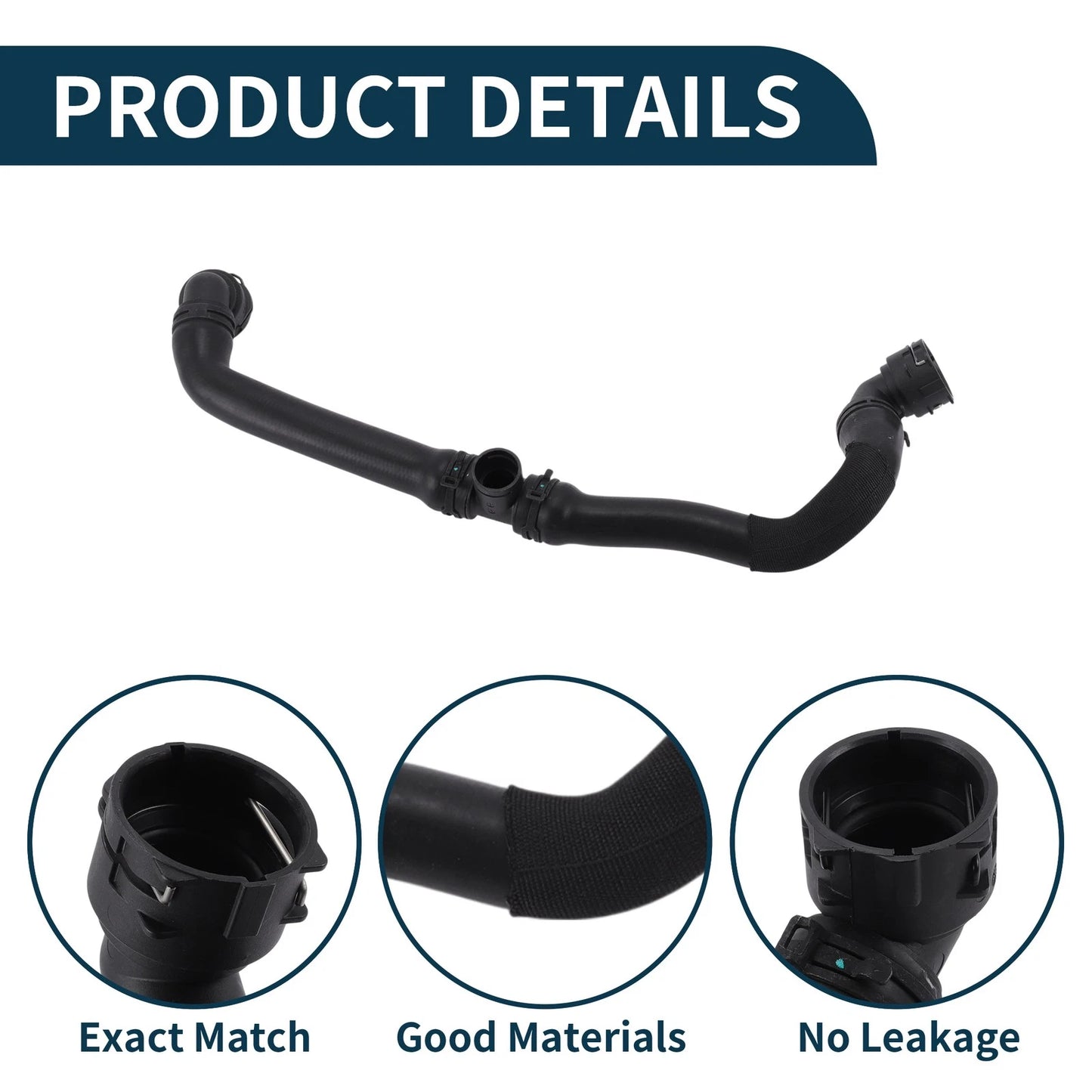 Radiator Hose for Audi Q3 (2013–2018) No. 5N0122051CF Rubber